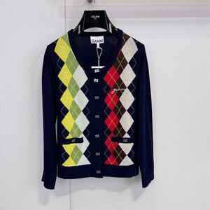 Ganni Multicolor Argyle Cardigan
